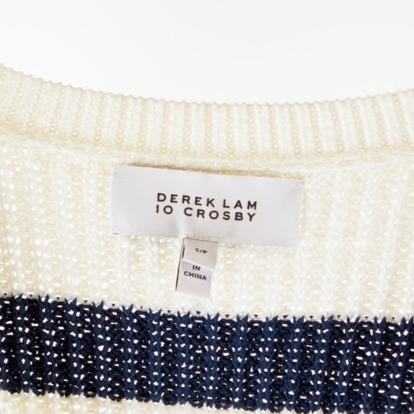 Derek Lam 10 Crosby Creme Striped Lace-Up Sweater - Picture 5 of 7